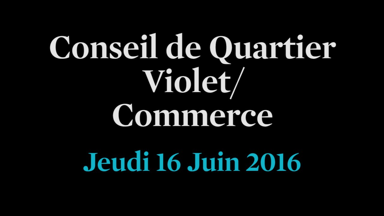 Conseil de Quartier Violet/ Commerce du Jeudi 16 Juin 2016