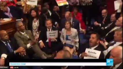 US gun control protest: congressional Democrats stage sit-in on house floor