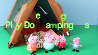 Peppa Pig Play Doh Camping Sleeping Bags Fire Pit Tent Sleepover Daddy Pig Mummy Pig DisneyCarToys