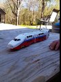 Train Toy With Lights And Sounds Red Two FT  Long Passenger Locomotive Train Bump N Go Action Brand