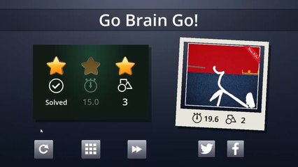 Brain It On Level 50 Solution - Place the ball in the orange box {3 Stars}