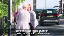 Scottish leader casts her vote in EU referendum