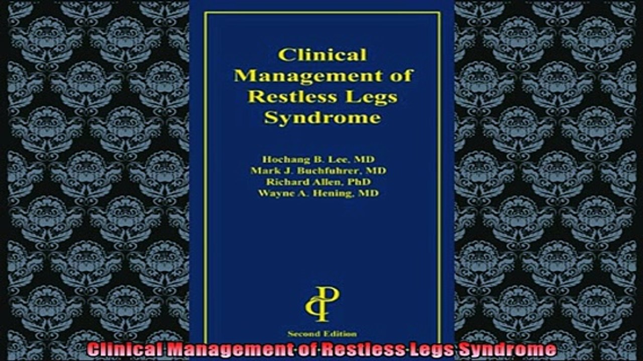 EBOOK ONLINE  Clinical Management of Restless Legs Syndrome  FREE BOOOK ONLINE