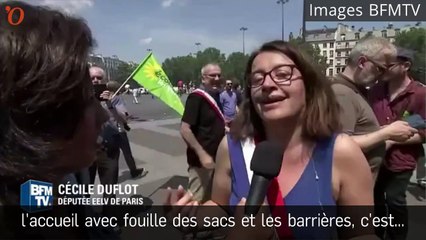 Download Video: Manif à Bastille : écoeurée, Cécile Duflot accuse l'exécutif d'avoir « disjoncté »