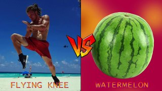 Muay Thai vs Watermelon  Flying Knee