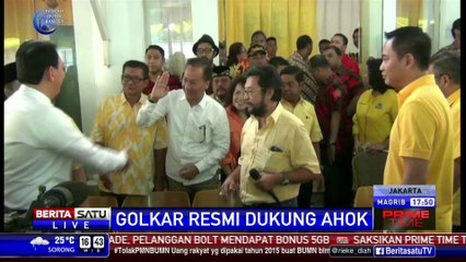 Setnov Serahkan Surat Dukungan Golkar ke Ahok
