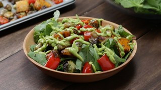 Как приготовить Жареный Вегетерианский Салат с авокадо!Roasted Veggie Salad With Avocado Dressing