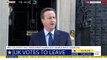 Le Premier ministre britannique David Cameron annonce sa démission dans son discours post-Brexit