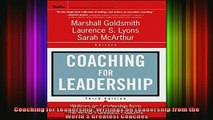 Free Full PDF Downlaod  Coaching for Leadership Writings on Leadership from the Worlds Greatest Coaches Full EBook