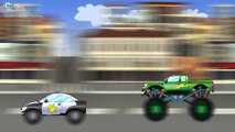 Eğitici Çizgi Film - Polis arabası, Yarış arabası ve Monster Truck - Akıllı Arabalar- Türkçe İzle