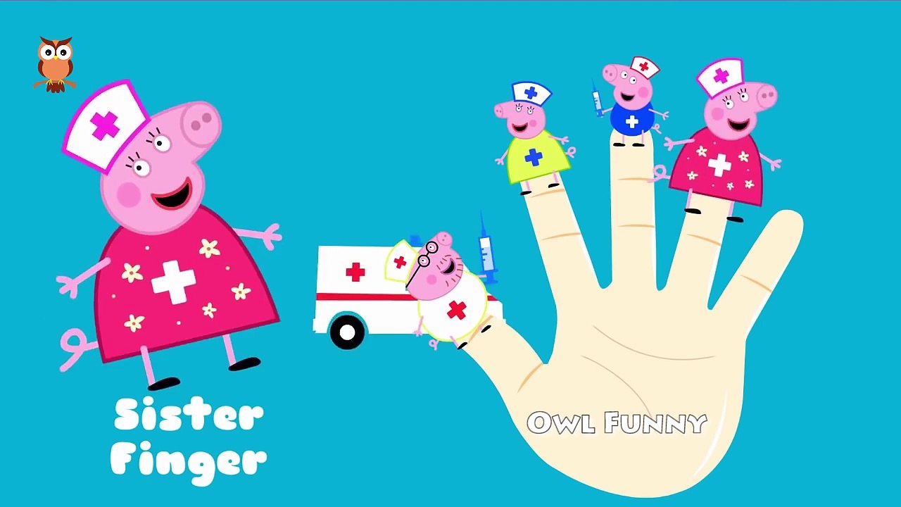Peppa Pig George fall ill Crying Doctors Finger Family Nursery Rhymes Lyrics new episode P