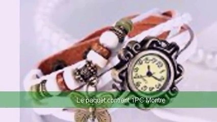 JewelryWe Papillon Montre Bracelet Cuir Weave Wrap Around Quartz Mode Rétro Tressé Montre Demmes Dam