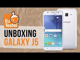 O que vem na caixa do popular Galaxy J5 da samsung - Unboxing EuTestei