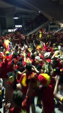 Amazing Scenes Belgium Fans singing after the Match - Belgium vs Sweden EURO2016