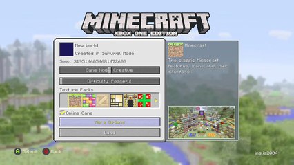 Minecraft: Xbox One Edition Under Water Temple Seed