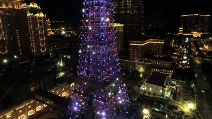 Eiffel Tower of The Parisian Macao is Illuminated at Sands Resorts Cotai Strip Macao