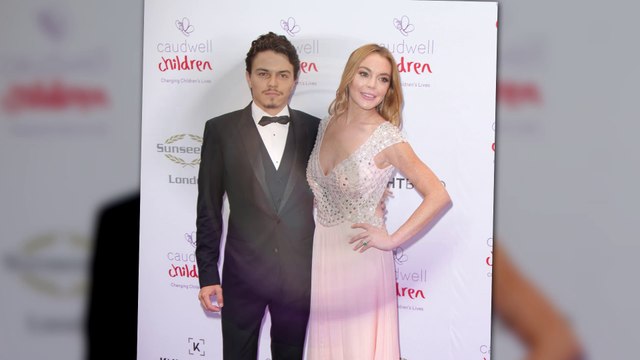 Lindsay Lohan und Egor Tarabasov auf dem roten Teppich