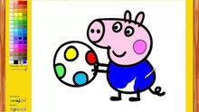 Coloreando a george pig y su balón - Juegos Peppa Pig