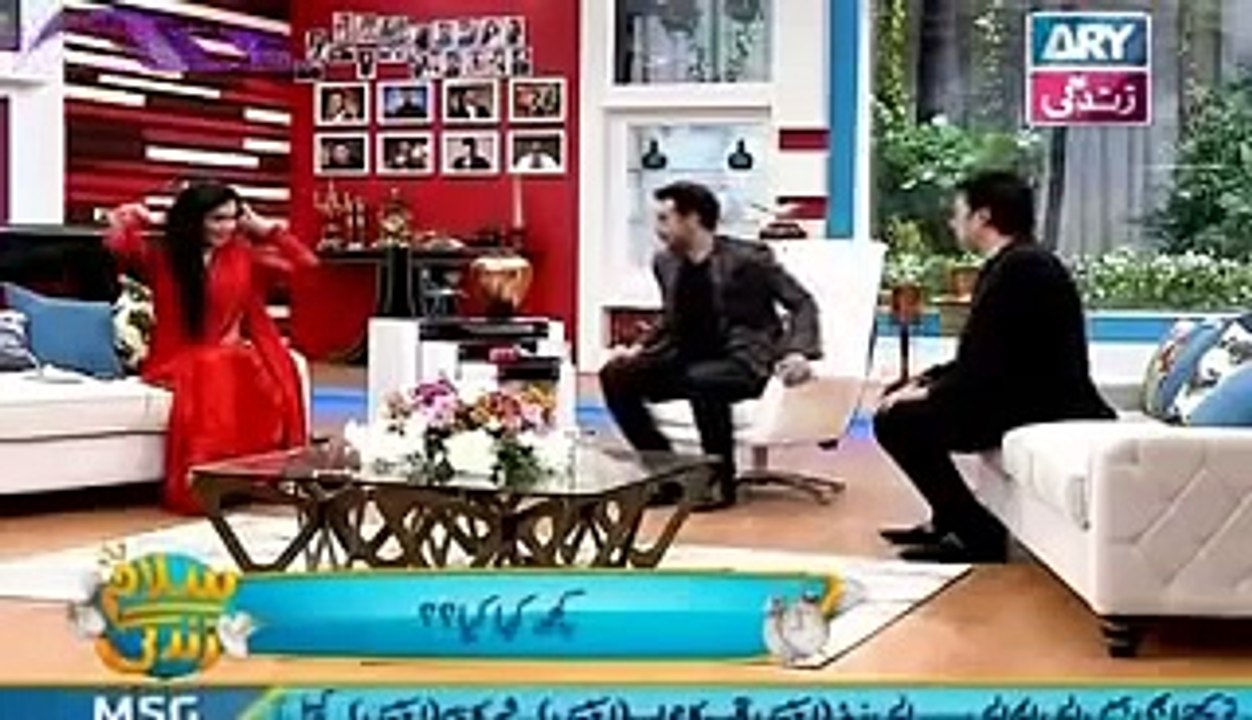 Faisal Qureshi and Saud Making Fun of Meera in Live Show