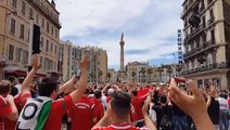 Hungary fans chanting Polska!