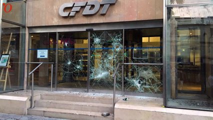 Le siège de la CFDT vandalisé: les images choc