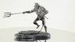 Gladiator Retiarius (fighter with net) metal sculpture. Collection 54mm miniature figurine