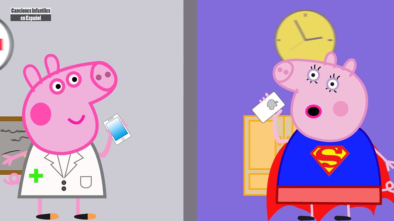 Cinco Monitos Saltando En La Cama En Español | Cinco Peppa Pig Se Disfraza de Superman