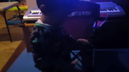 Clark playing while watching Finding Nemo