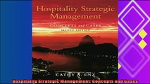 there is  Hospitality Strategic Management Concepts and Cases