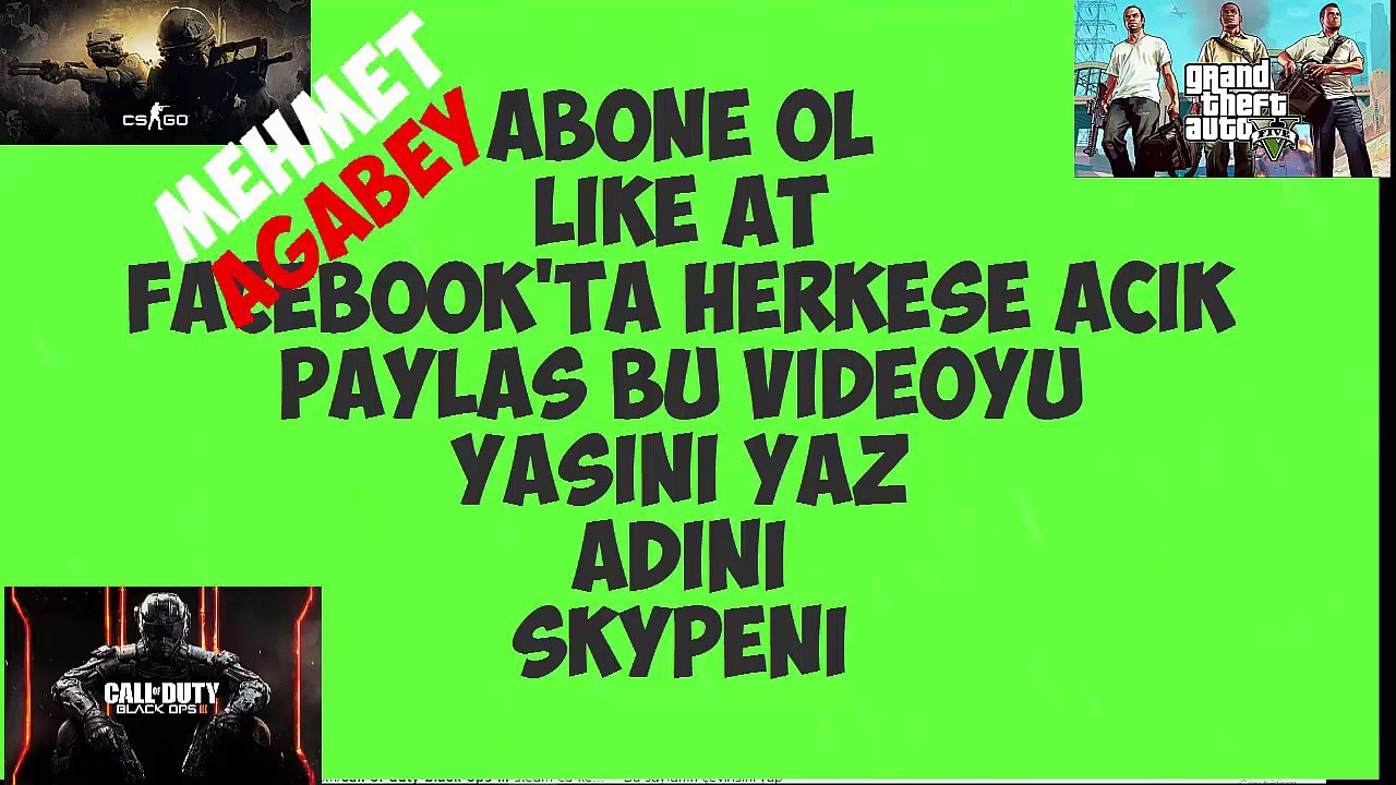 Cs:Go-Gta 5-Minecraft Premium- Call Of Duty Black Ops 3 ÇEKİLİŞİ !