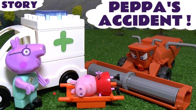 PEPPA'S ACCIDENT - Join Peppa Pig and Frank from Disney Cars as Peppa has an Accident, Featuring Thomas and Friends, an Ambulance, Play Doh, Shopkins, Lalaloopsey and many more family fun toys