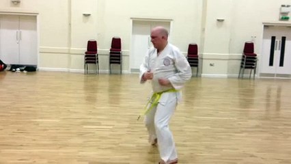 Gkr karate, Yellow Belt Nick Vaughan performing Kata Saifa, region 25 UK central zone (Perton)