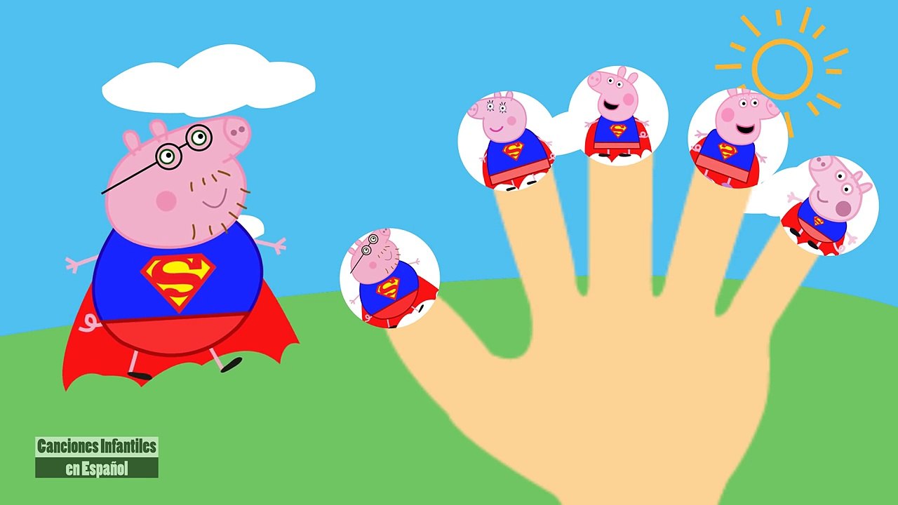 Canciones Infantiles en Español | La Familia Dedo Peppa Pig Se Disfraza Superman