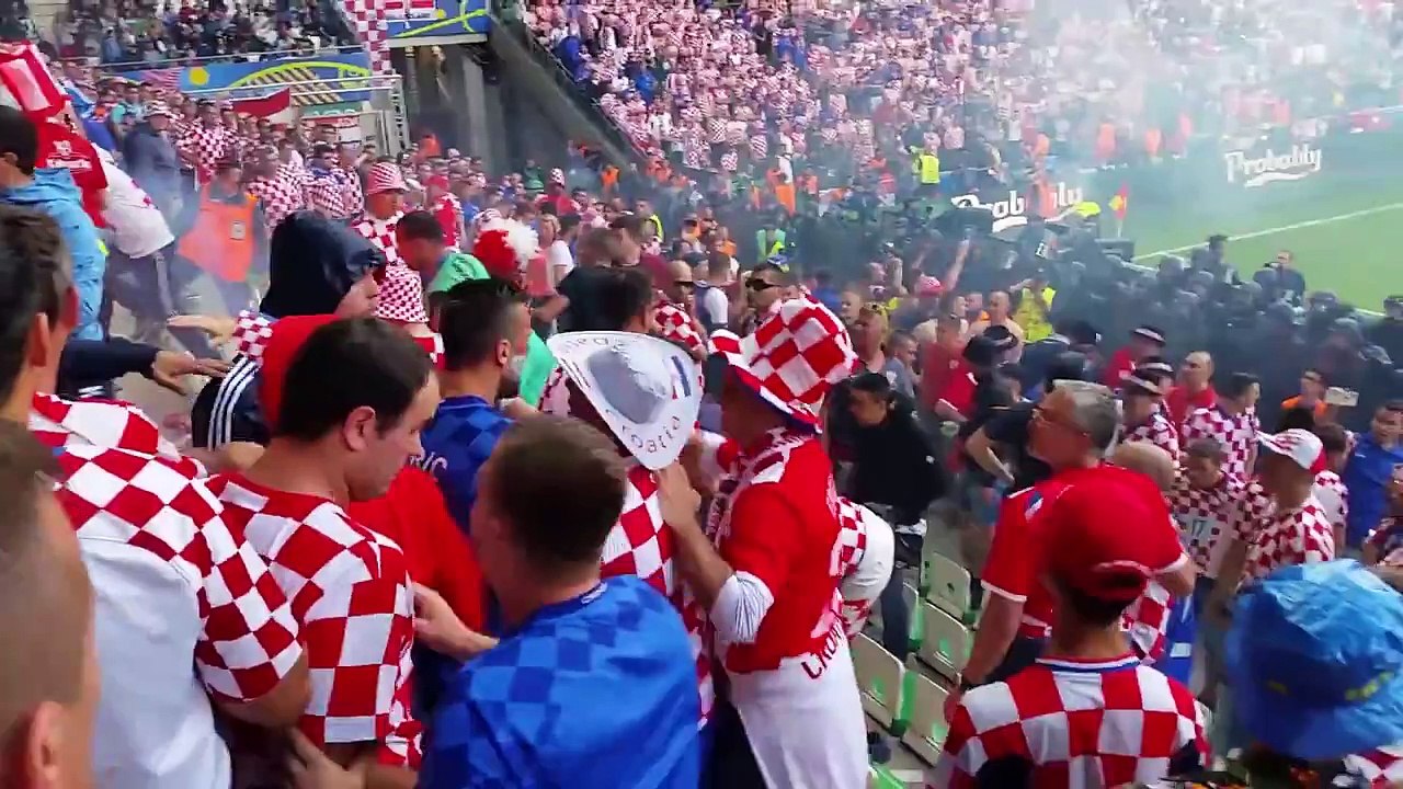 Croatian hooligans Croatia Czech Republic UEFA EURO 2016  FRANCE