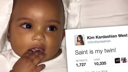 Kim Kardashian Says Baby Saint is Her 'Twin' in Close Up Pic