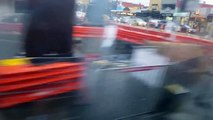 Removal of railway crossing work on Frankston train line Melbourne Australia 22nd June 2016