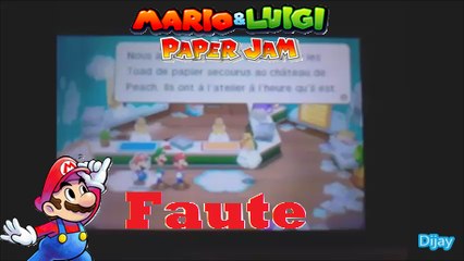 Faute d'orthographe dans Mario & Luigi Paper Jam