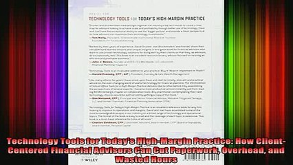 READ book  Technology Tools for Todays HighMargin Practice How ClientCentered Financial Advisors Full Ebook Online Free