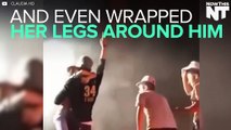 Fan Jumps On Stage With Enrique Iglesias