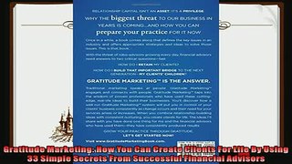 there is  Gratitude Marketing How You Can Create Clients For Life By Using 33 Simple Secrets From