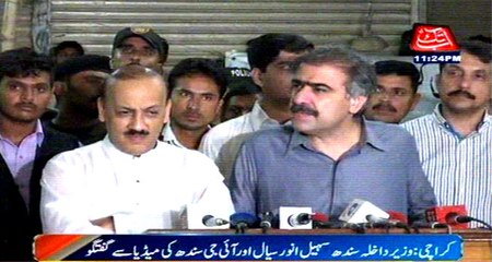 Karachi: Sindh Home Minister Sohail Anwar and IG Sindh Media talk