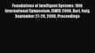 Read Foundations of Intelligent Systems: 16th International Symposium ISMIS 2006 Bari Italy