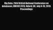 Read Big Data: 29th British National Conference on databases BNCOD 2013 Oxford UK July 8-10