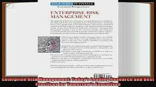 complete  Enterprise Risk Management Todays Leading Research and Best Practices for Tomorrows