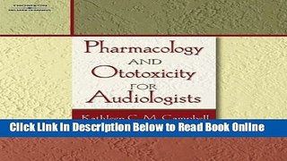 Download Pharmacology and Ototoxicity for Audiologists  Ebook Online