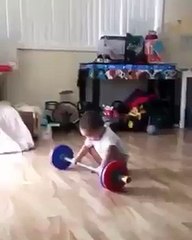 funny video of kid !body builder kid