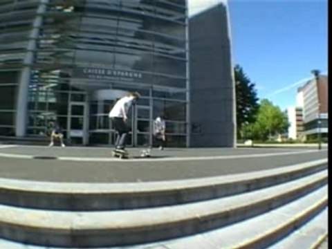 Julien fakie fs 180° 4 marches (test du fish eye)