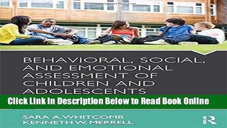 Read Behavioral, Social, and Emotional Assessment of Children and Adolescents  Ebook Free