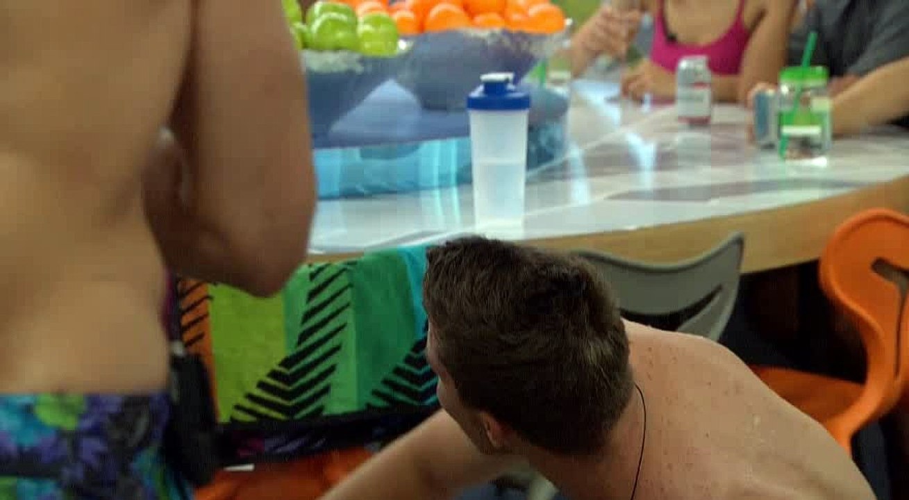 Victor giving Corey a spit-shot