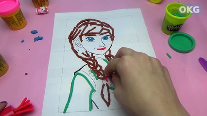 Frozen Surprise Eggs - Princess Anna Elsa - Coloring PlAy DOh